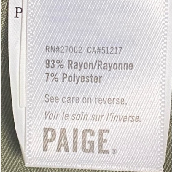 Paige Womens Rachel Pant Cactus New with tags Size 10. Detachable Wastebelt - Picture 6 of 8